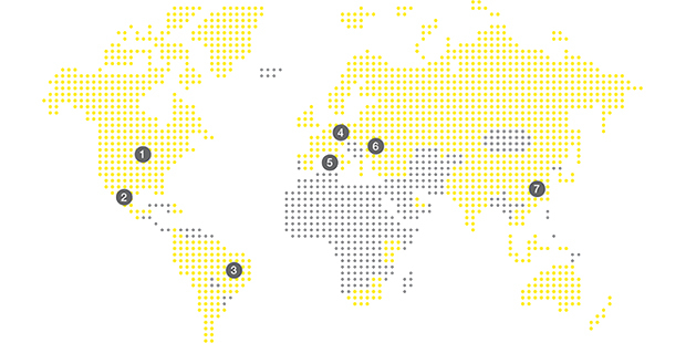 Sites worldwide