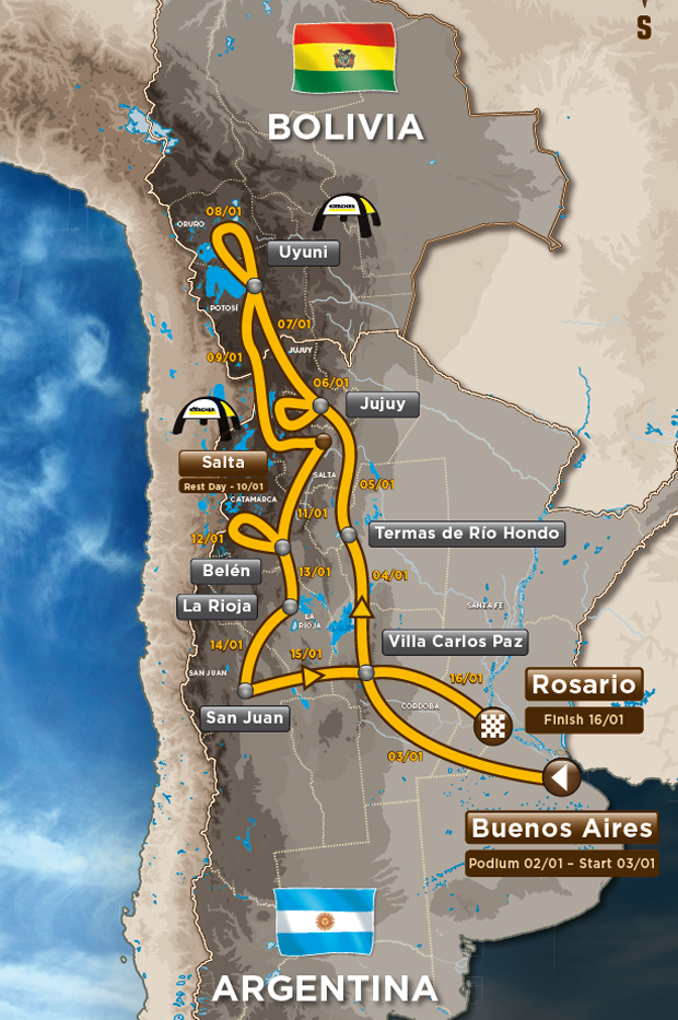 Mapa Dakar 2016 Karcher