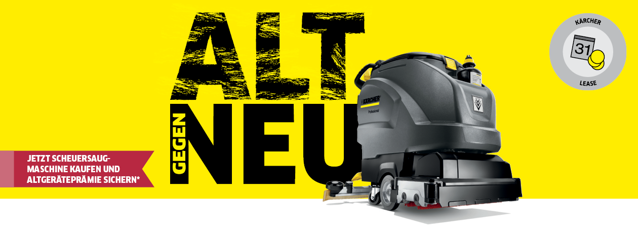 Alt gegen neu: jetzt Scheuersaugmaschine kaufen und Altgeräteprämie sichern.
