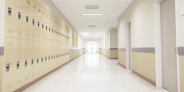 Hallway in school - perfect for Windsor scrubber