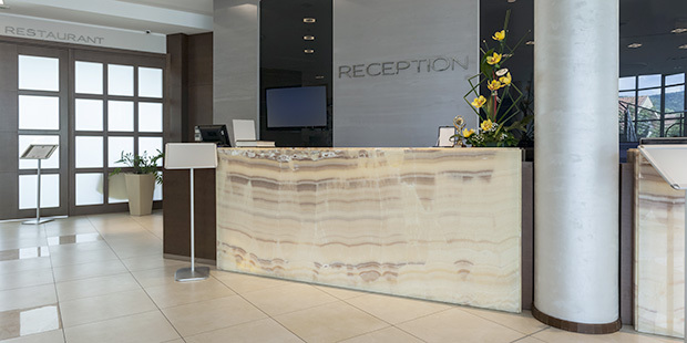 Reception area of hotel
