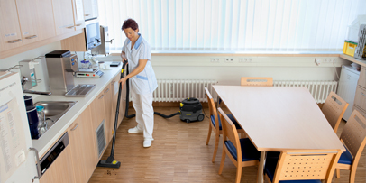 eco efficiency Sauger mit HEPA-Filter, reduzierter Geräuschpegel, Hygieneanforderungen