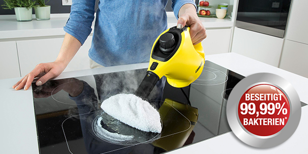 Dampf tötet 99,99 % der Bakterien